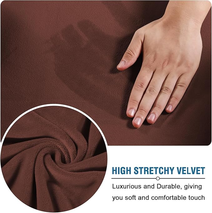 H.VERSAILTEX Real Velvet Plush 3 Piece Stretch Sofa Covers Couch Covers - Image 5