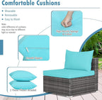 Tangkula 7 Pieces Wicker Patio Furniture Set, All-Weather Outdoor Rattan - Image 7