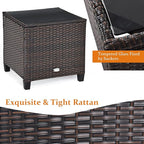 HAPPYGRILL 3 Pieces Patio Conversation Set, Outdoor Furniture Set PE Rattan - Image 6