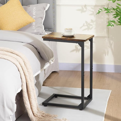 AMHANCIBLE C Shaped End Table, Slide Under Couch Table - Image 2
