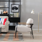 Ya-Home Mid-Century Accent Chair, Soft Armchair Chenille Fabric Lounge Chair - Image 7