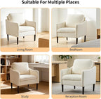 2PCS Mid Century Modern Accent Chair, Chenille Fabric Armchair - Image 7