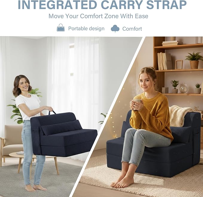 Tiita Convertible Folding Sofa Bed Single Size - Image 7