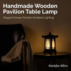 Traditional Korean Wood Lamp | Handmade Asian Oriental Table Lantern | Bedside - Image 7