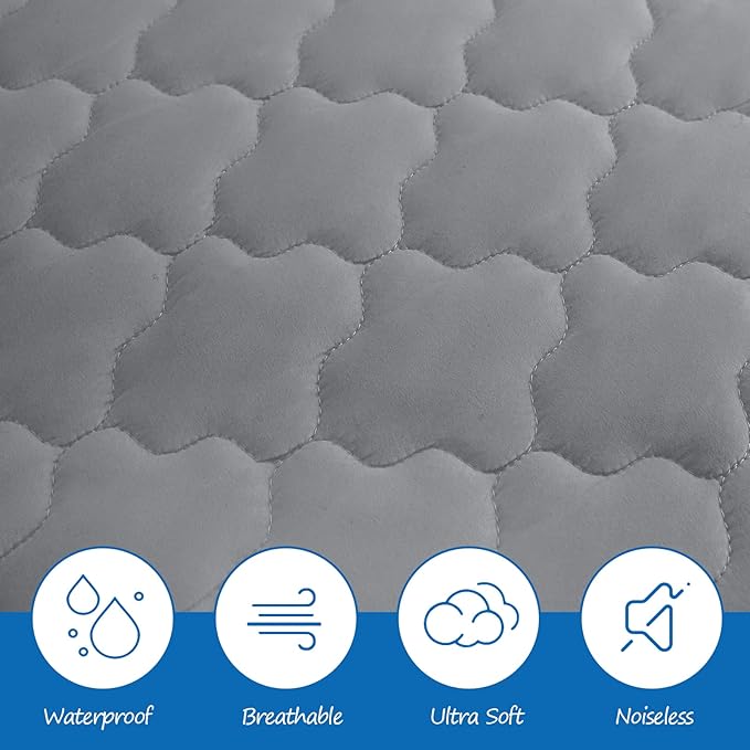 Cot Mattress Pad Protector Waterproof, Quilted Cot Size Mattress Cover 30" X - Image 3