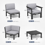 Stoog All-Weather Patio Conversation Set, 6-Piece Modular Outdoor Sectional Sofa - Image 2