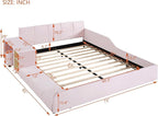 SOFTSEA Queen Upholstered Grounded Bed, Mother & Child Platform Bed - Image 2
