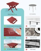 SERWALL Folding Outdoor Side Table Set of 4, Small Adirondack Side Table - Image 7