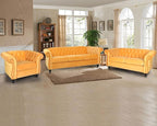 RARZOE Modern 2 Pieces Living Room Sofa Set, Contemporary Tufted Button Velvet - Image 3