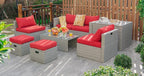 Tangkula 8 Piece Patio Wicker Furniture Set, Patiojoy Space Saving Outdoor PE - Image 2