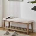Zihanhome Entryway Bench, Chenille Upholstered Shoe Benches by Zihanhome