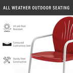Crosley Furniture Griffith Outdoor Chair, Retro Metal Patio Chairs - Image 7
