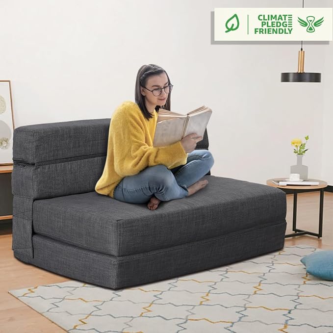 ANONER 60" Fold Sofa Bed Couch Memory Foam - Image 5