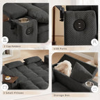 hansones 66" 3-in-1 Folding Convertible Sofa Bed, Queen Size Pullout Sofa - Image 4