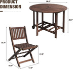 Devoko 5 PCS Patio Furniture, Patio Dining Set Acacia Wood Outdoor Table and - Image 7