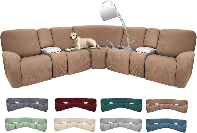 100% Waterproof Sectional Recliner Couch Covers by ROFASVCO