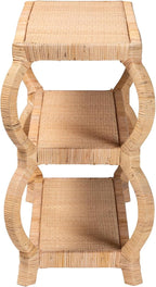 Bali & pari Dalida Bohemian Natural Rattan 3-Tier Console Table - Image 5