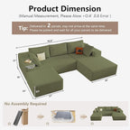 95" Cloud Sectional Couch U-Shaped Chaise - Image 2