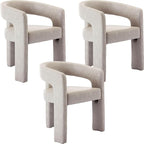 BESTANO Set of 3 Modern PU Leather Upholstered Dining Chairs by BESTANO