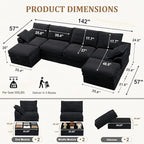 Upgrade Boneless Couch with Storage, Extra Deep&High Seat Modular Sectional - Image 3