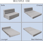 ANONER 60" Folding Sleeper Chair Sofa Bed Lazy Couch - Image 3