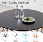 5-Piece Round Dining Table Set, Small 31.5" Kitchen Table Chairs Set of 4 Space - Image 4