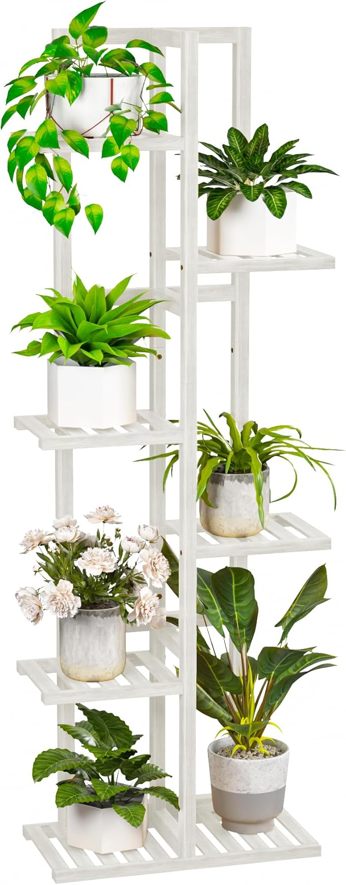 ROMGUAR CRAFT 6 Tier Bamboo Plant Stand Indoor, Wood Tall Flower Holder Corner by ROMGUAR+CRAFT