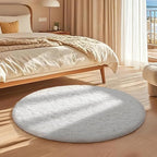 Ophanie Round Rug 4Ft White Circle Area Rug, Aesthetic Room Decor, Fluffy Fuzzy - Image 5