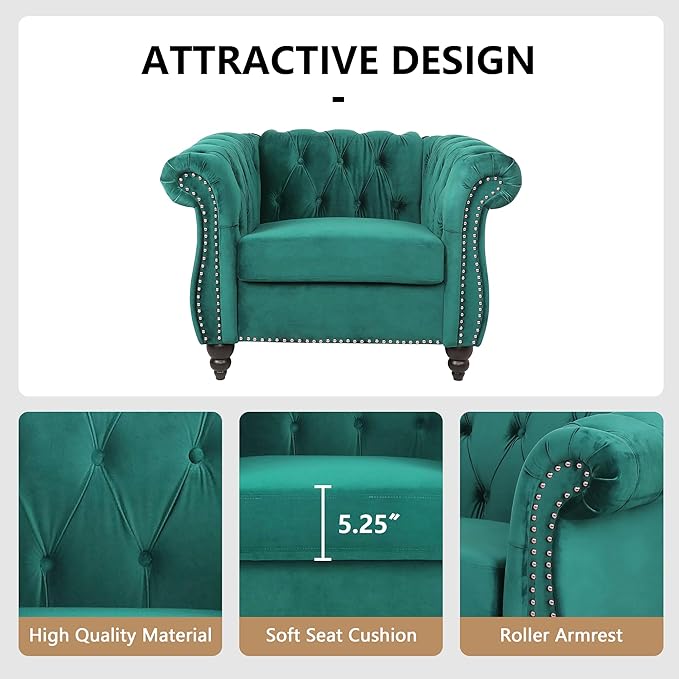 AVZEAR Living Room Accent Chair, Upholstered Sofa Chair Single Sofa Chair - Image 7