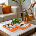 MAONAME Orange Serving Trays Set of 2, Plastic Decorative Trays - Image 4