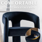 RIVOVA Modern Barrel Dining Chairs Set of 8, Velvet Upholstered Accent Side - Image 4