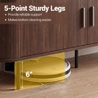 Tangkula Fluted TV Stand for TVs up to 60”, Mid Century Curved Entertainment - Image 5