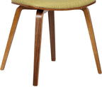 Armen Living Jaguar Mid-Century Dining Chair in Walnut Wood and Green Fabric - Image 11