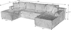 125" Modular Sectional Sleeper Sofa, Boneless Cloud Couch - Image 2