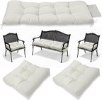 3 Pcs Wicker Chair Cushions Patio Loveseat Chaise Cushion Set by YDDSKY