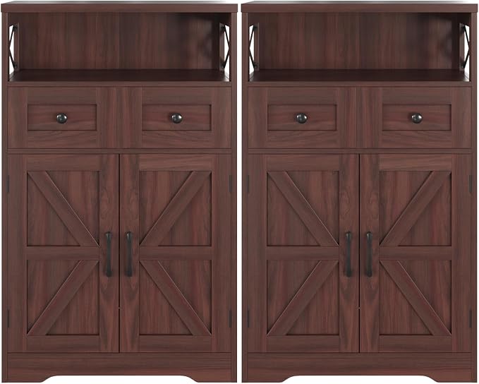 Befrases Set of 2 Dark Brown Storage Cabinet by Befrases