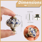 Ivory & Deep Blue Pumpkin Knobs 12 Pack Ceramic Cabinet Knobs Vintage Drawer - Image 4