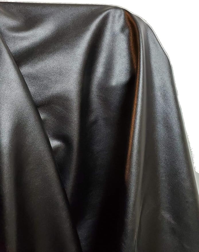 NAT Leathers™ | Black Think Stretch Garment Super Soft Faux Vegan Leather PU | by NATLeathers