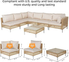 Grand patio 4-Piece Wicker Patio Furniture Set, Boho Outdoor Conversation Set - Image 6