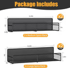 DTUQYX Magnetic Spice Rack for Refrigerator, 4 Pack 100% Metal Strong Magnet - Image 2