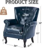 Modern Accent Chair, Mid-Century Faux Leather Armchair - Image 3