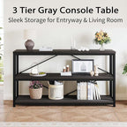 LVB Industrial Console Table, Metal and Wood Sofa Table, Rustic Entryway Table - Image 7