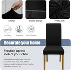 BIETYONE Stretch Dining Chair Covers Set of 4, Soft Removable Washable Kitchen - Image 3