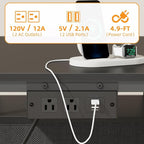 YAOHUOO Printer Stand with Power Outlet/Fabric Drawers, Printer Cabinet with - Image 4