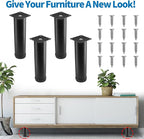 6 Inch Metal Furniture Legs Stainless Steel Adjustable Legs Black Metal Legs - Image 2