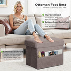 Ottoman with Storage, Folding Soft Fur Ottoman Foot Rest Stool with Thicker - Image 2