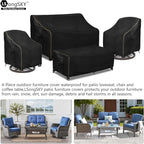 Patio Furniture Covers 4 Piece Set, 600D Heavy Duty Outdoor Furniture Covers - Image 3
