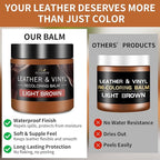 Leather Recoloring Balm with 100ml Mink Oil, Light Brown Leather Repair Kit and - Image 3
