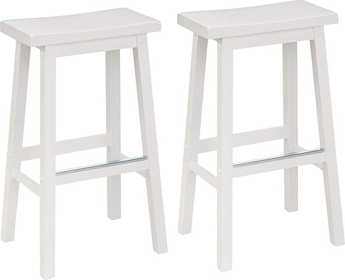 Amazon Basics Solid Wood Saddle-Seat Counter Height Bar Stools by AmazonBasics