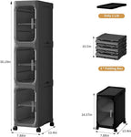 3-Tier Tall Narrow Storage Cabinet, Slim Bathroom Storage Cabinet - Image 2